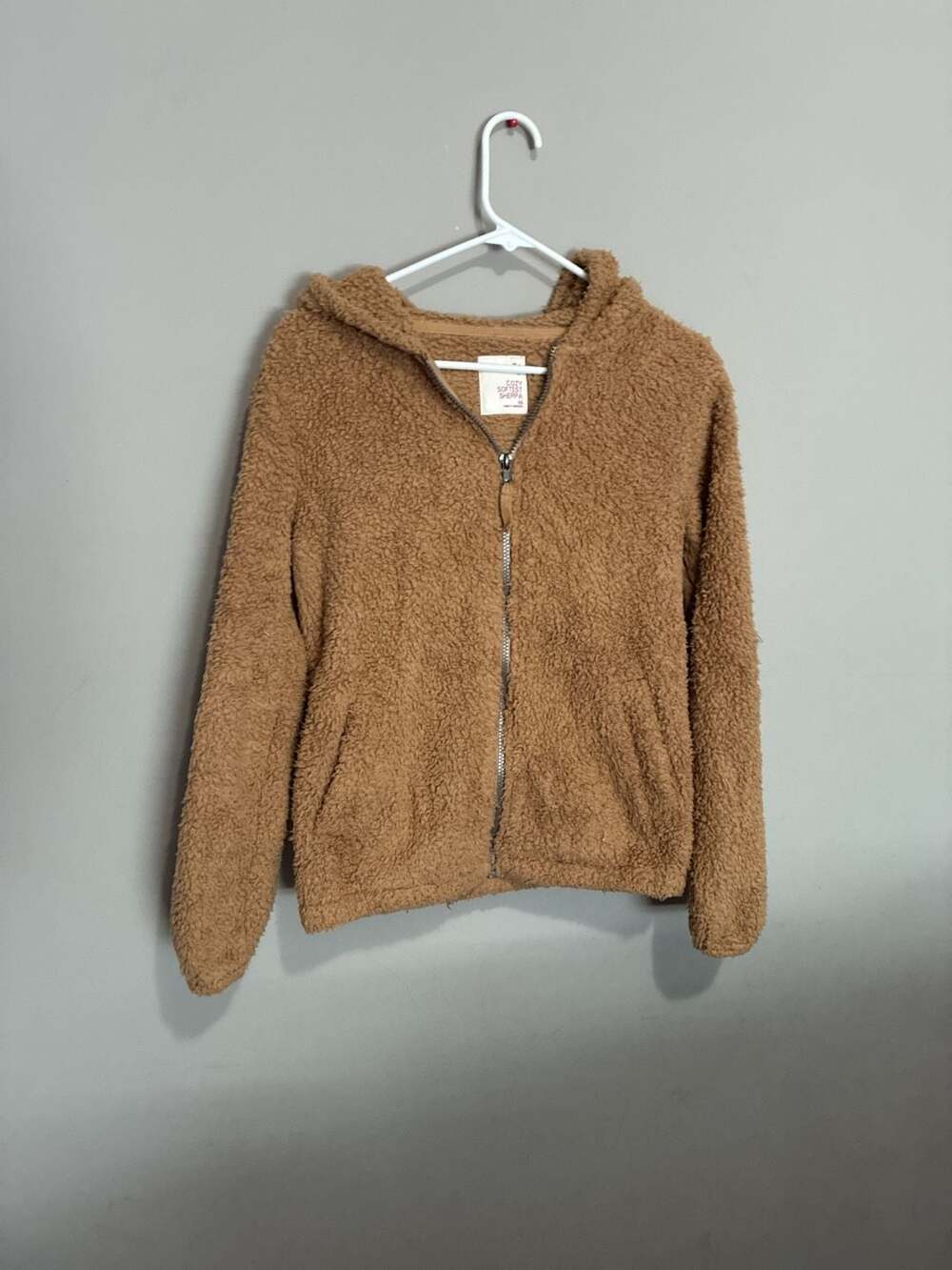 SO Cozy Softest Sherpa Size XS Womens Brown Zip Up Hoodie Jacket
